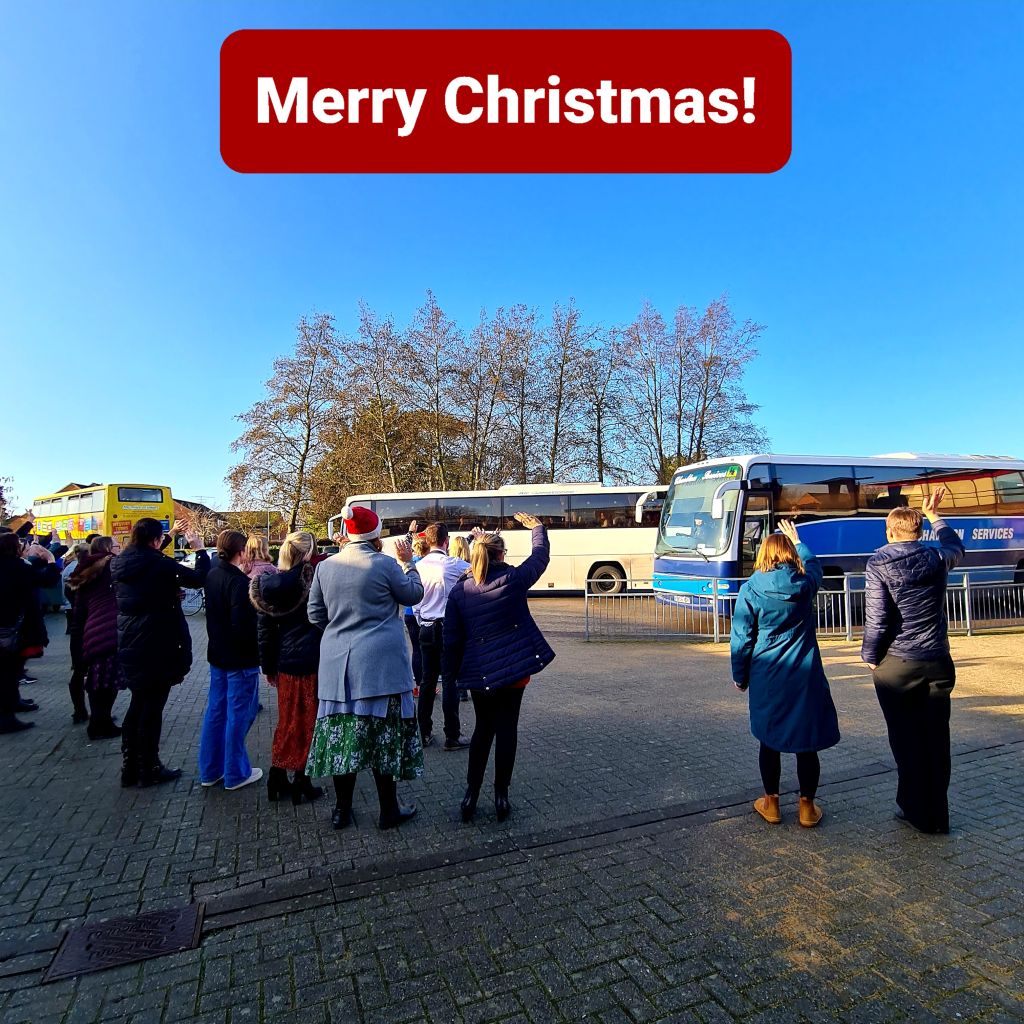 Staff wave off the students as we break up for the Christmas holiday.