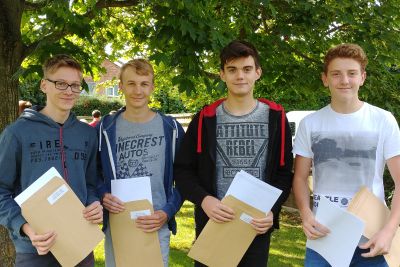 Boys with their results