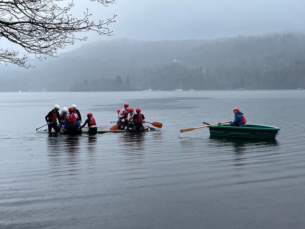 Sixth Formers rowing in the Lake District