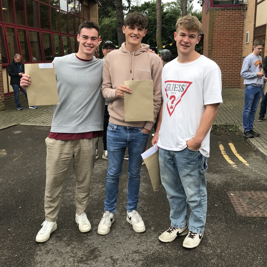 Students receiving their results