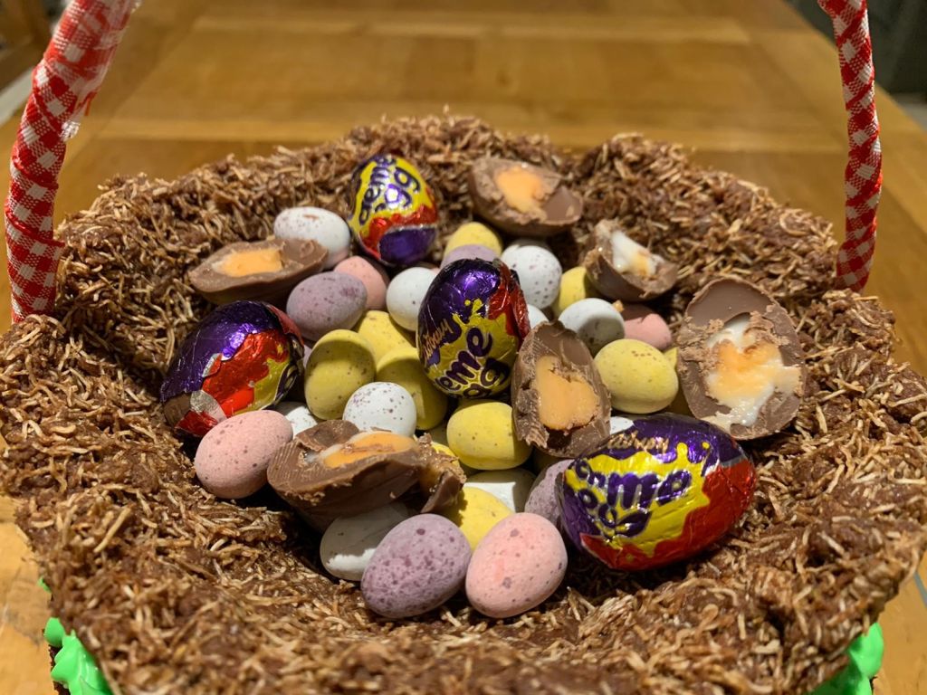 egg basket cake