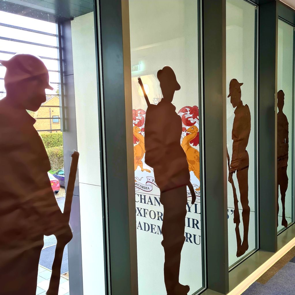 Soldier silhouettes in the window
