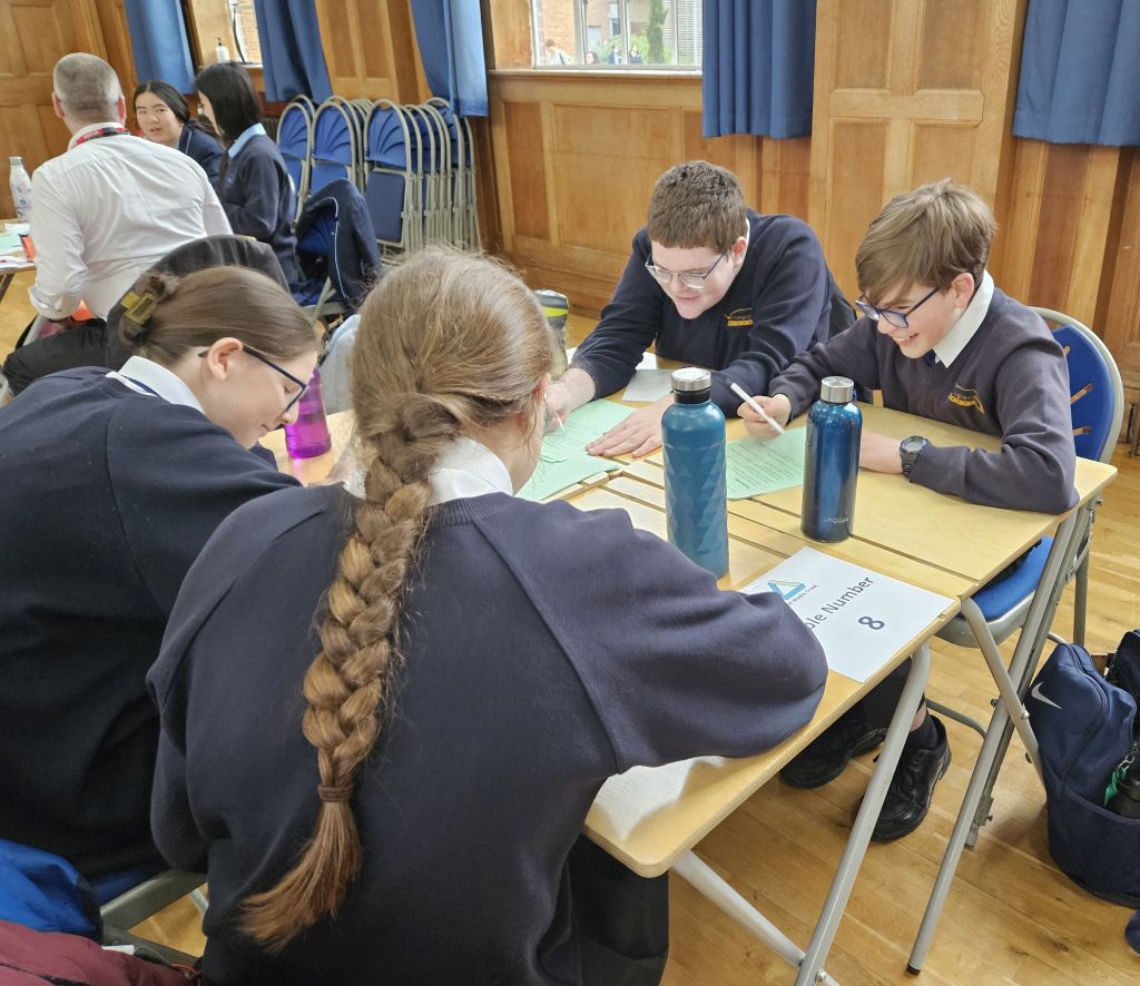 Students working at desks