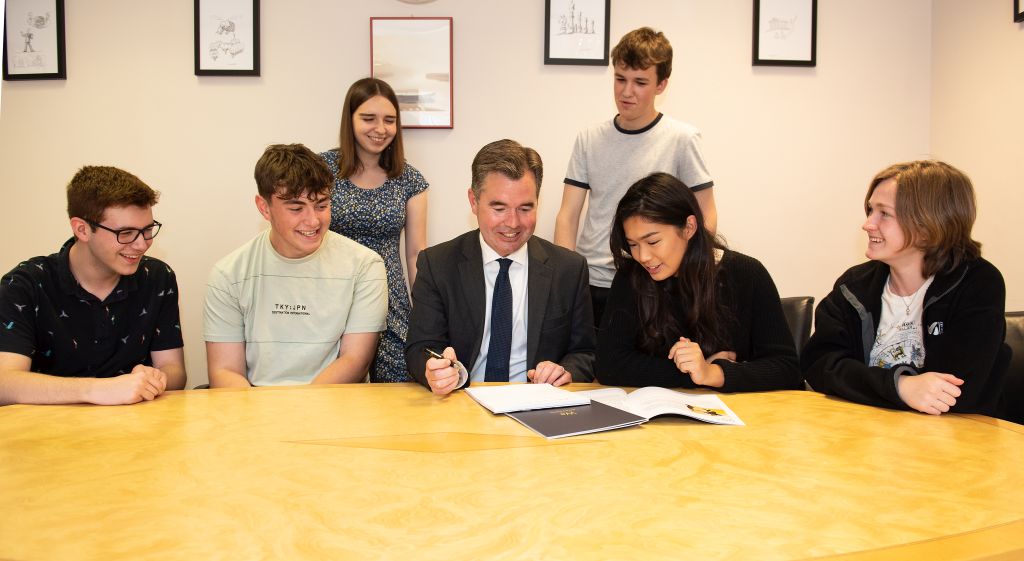 Mr Marston with the School Officers