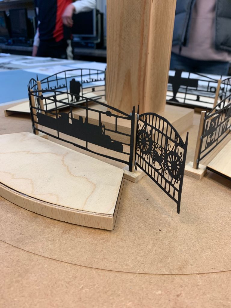 A close up of the model of one design.
