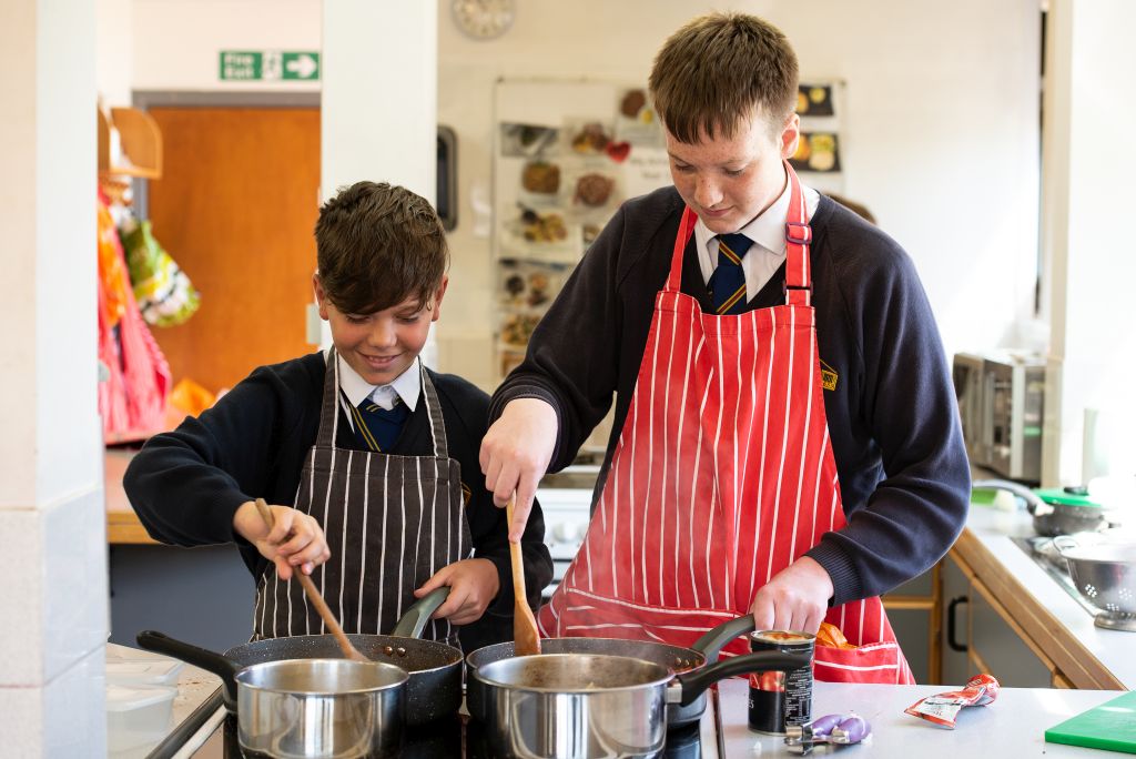 Students cooking