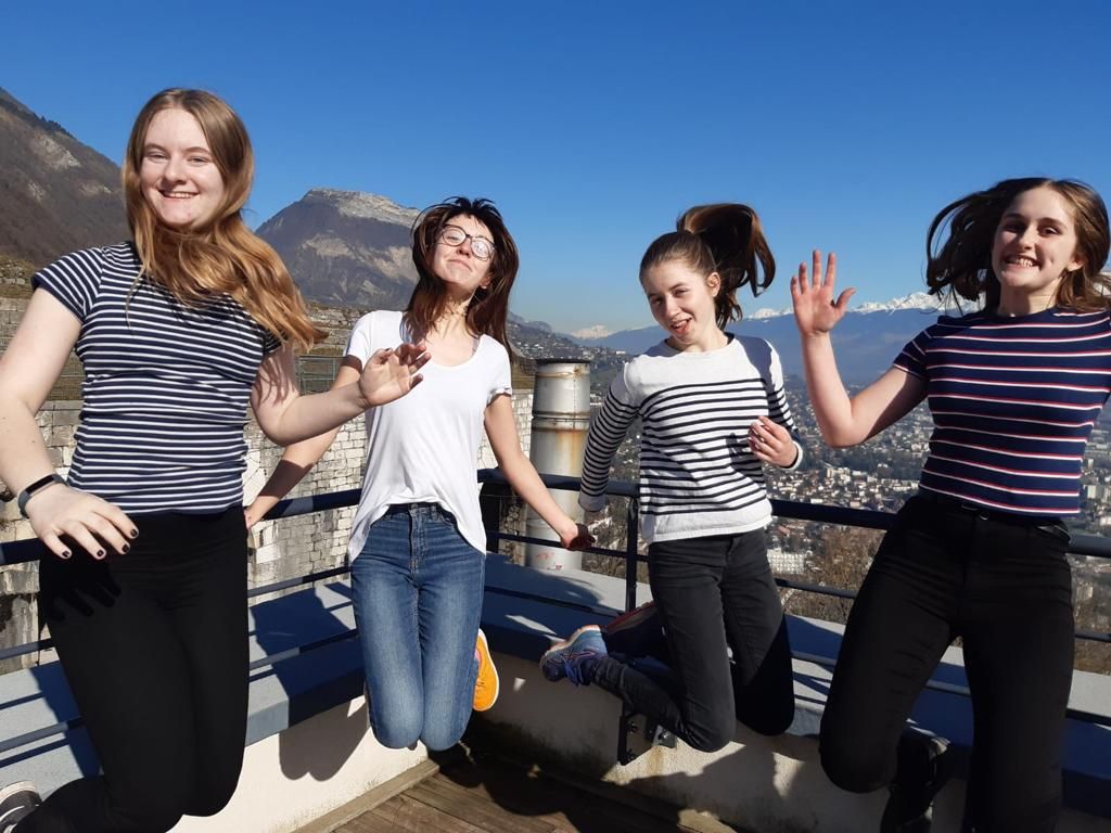 Jumping for joy in Grenoble