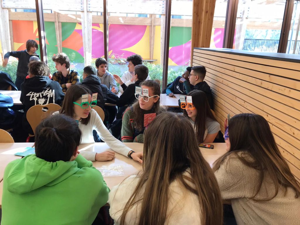 Playing games in the canteen