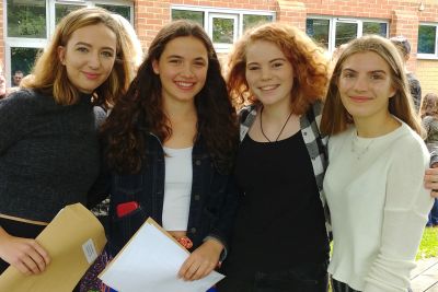 Girls with their results