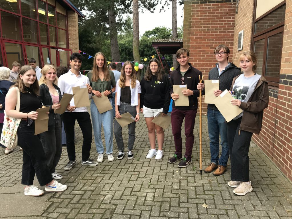 Students receiving their results