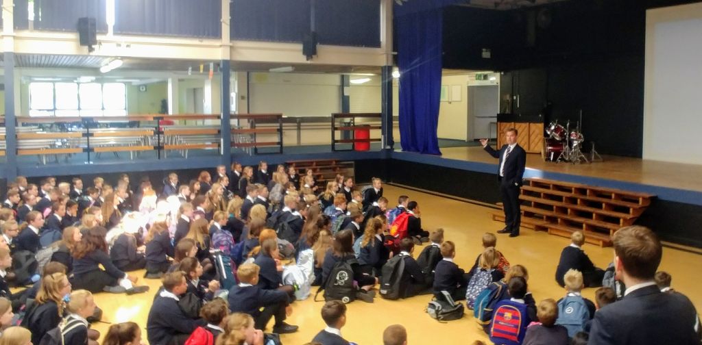 Mr Marston addresses the Year 7s